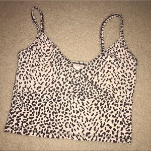 Cheetah Print Cropped Tank Top